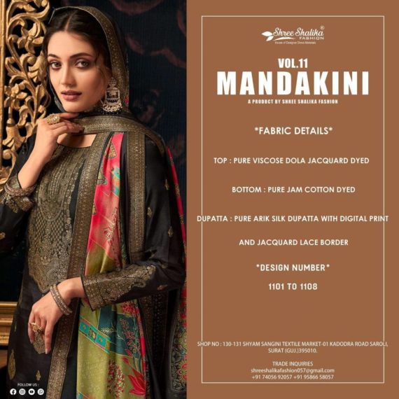 Mandakini Vol-11 Shalika Fashion 1101-1108 Series Designer Latest Pakistani Salwar Kameez