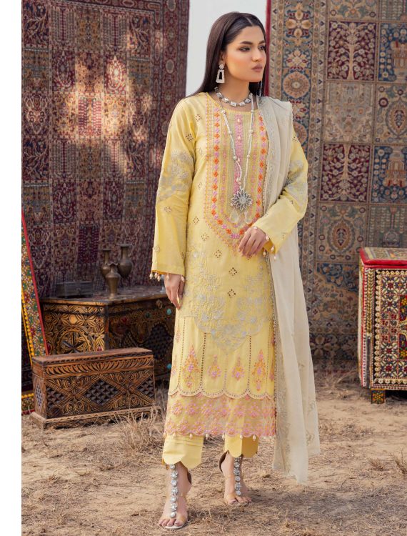 Adan Traditional Attire Unstitched Lawn 2025 - Design 01