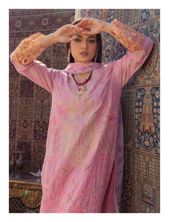 Adan Traditional Attire Unstitched Lawn 2025- Design 02 - Image 2